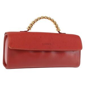 Loewe Vintage Velazquez Top Handle Bag Leather Red Leather Bag (Pre-Owned)